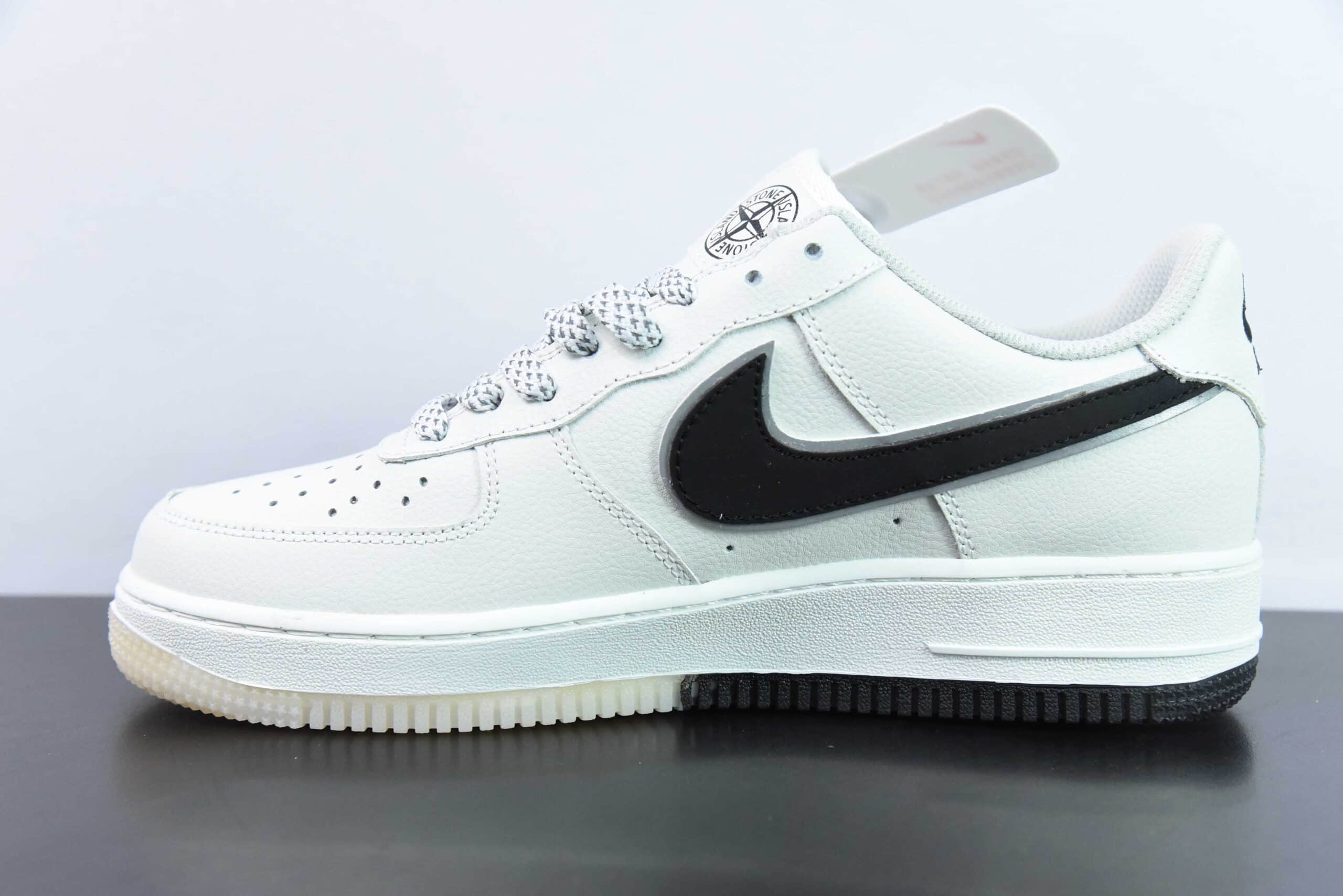 耐克Nike Air Force 1'07 Low 联名定制款黑白三勾空军一号低帮休闲板鞋纯原版本 货号：SL-240222