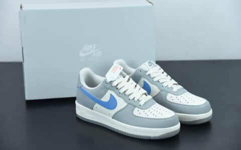 耐克Nike Air Force 1 Low白灰蓝拼色3M反光空军一号低帮休闲板鞋纯原版本 货号：DH2296-668