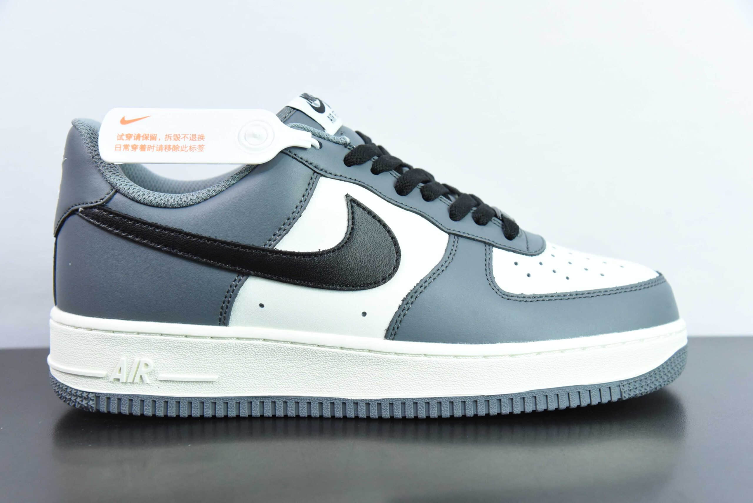 耐克Nike By You Air Force 1'07 Low拼接米白水泥灰黑空军一号低帮休闲板鞋纯原版本 货号：DD7798-216