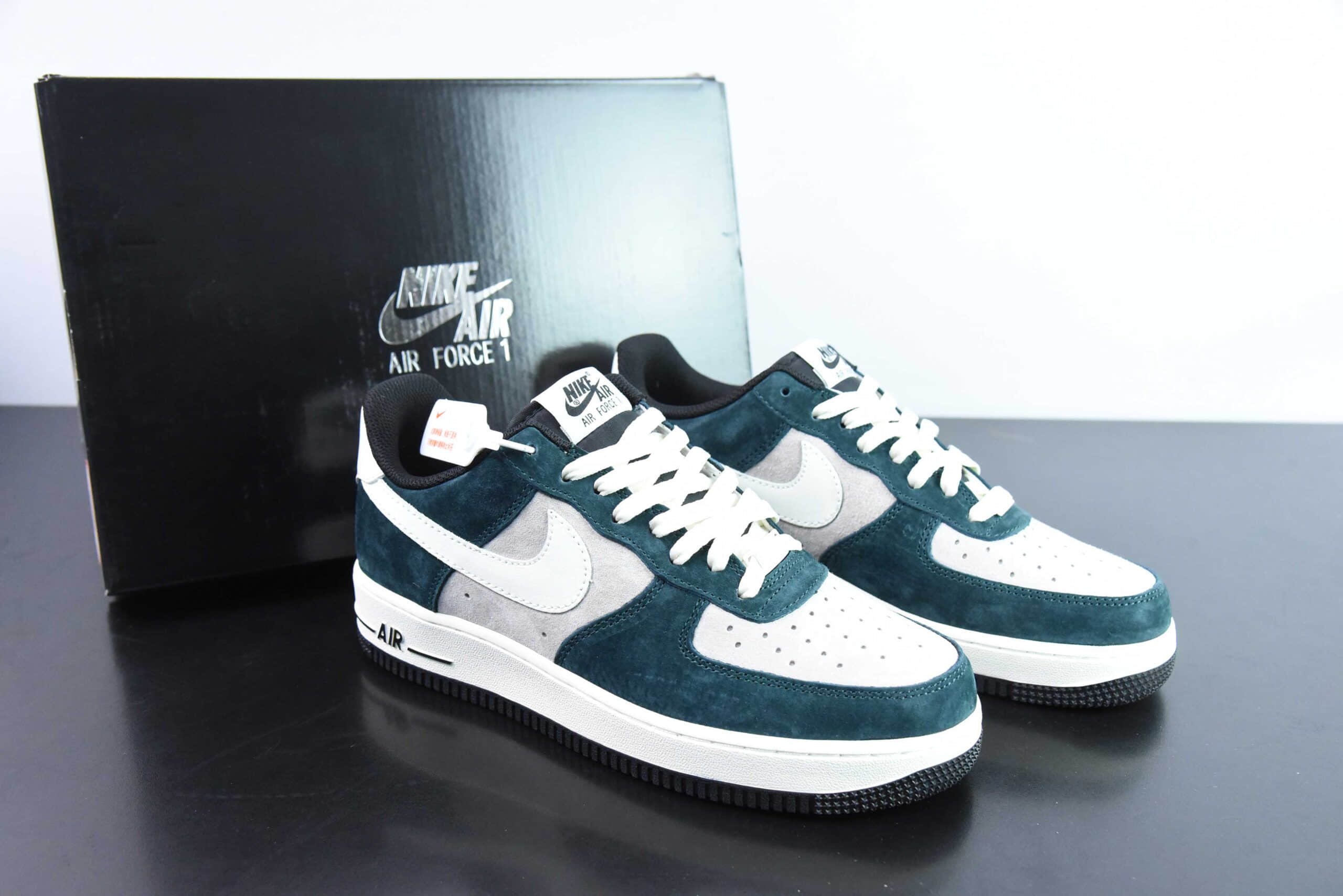 耐克Nike Air Force 1 Low 07 灰绿麂皮空军一号低帮休闲板鞋纯原版本 货号：NT9955-318