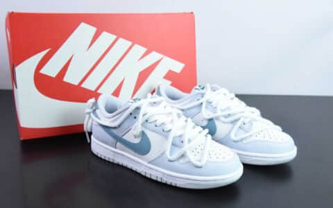 耐克Nike Dunk Low 解构奶缇莓莓灰白蓝SB低帮休闲滑板鞋纯原版本 货号：FD1232-002