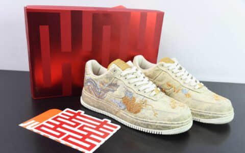 耐克Nike Air Force 1 Low囍龙凤呈祥情人节结婚鞋空军一号低帮休闲板鞋纯原版本 货号：HJ4285-777