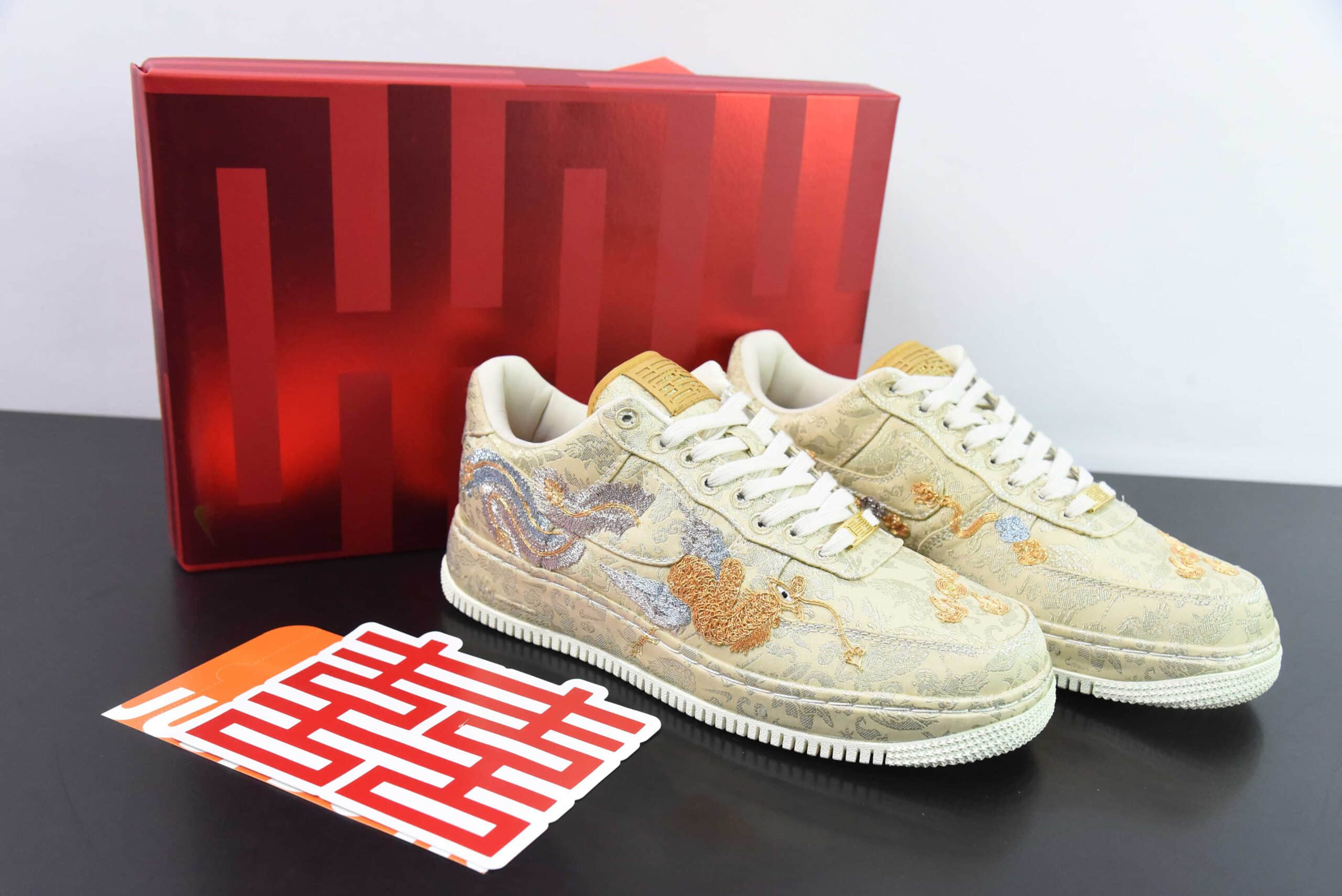 耐克Nike Air Force 1 Low囍龙凤呈祥情人节结婚鞋空军一号低帮休闲板鞋纯原版本 货号：HJ4285-777