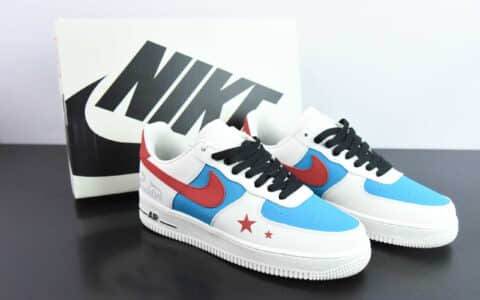 耐克Nike Air Force 1'07 Low 白蓝红星星空军一号低帮休闲板鞋纯原版本 货号：DM0211-002