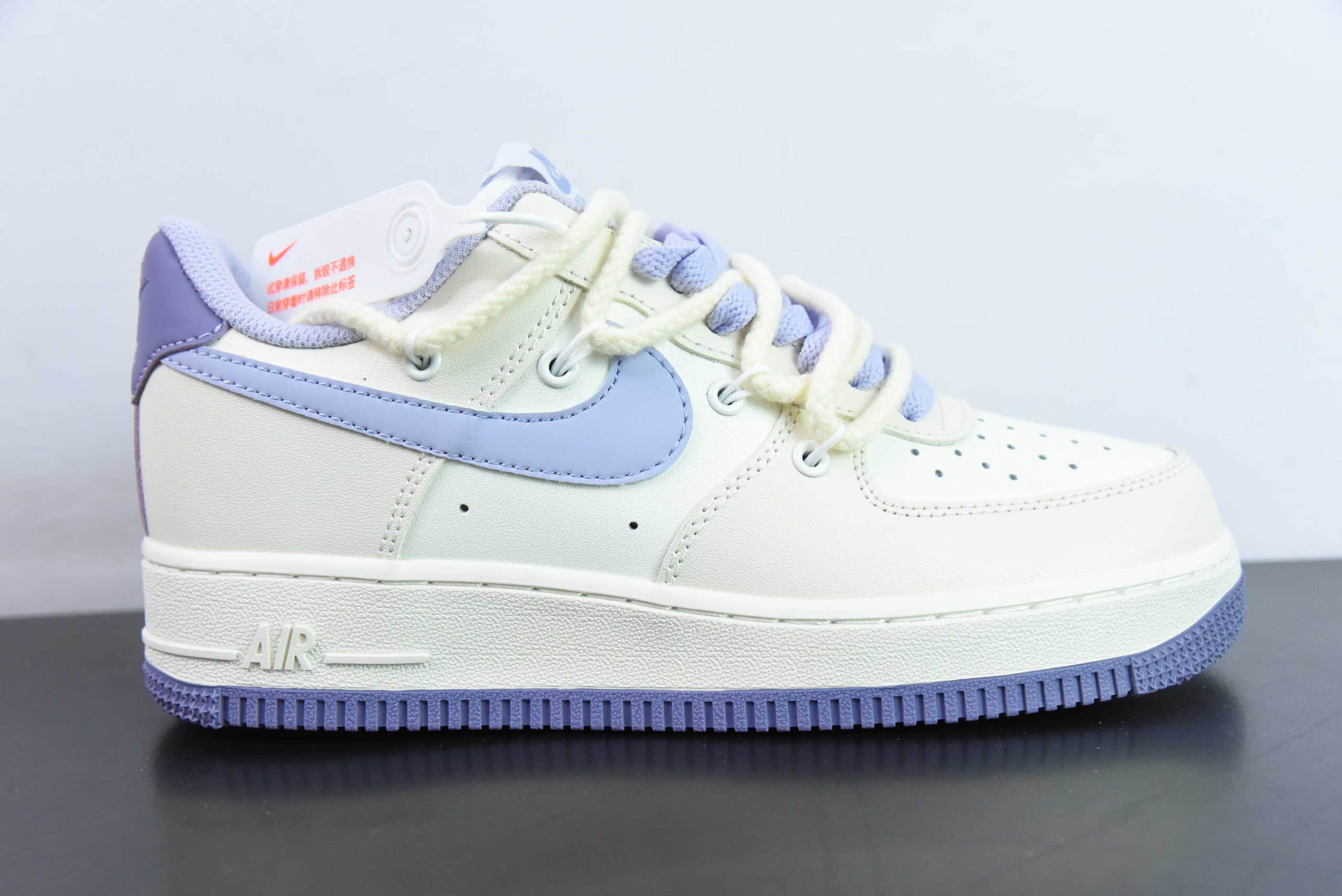 耐克Nike Air Force 1´07 Low白紫绑绳空军一号低帮百搭休闲运动板鞋纯原版本 货号：BD7701-022