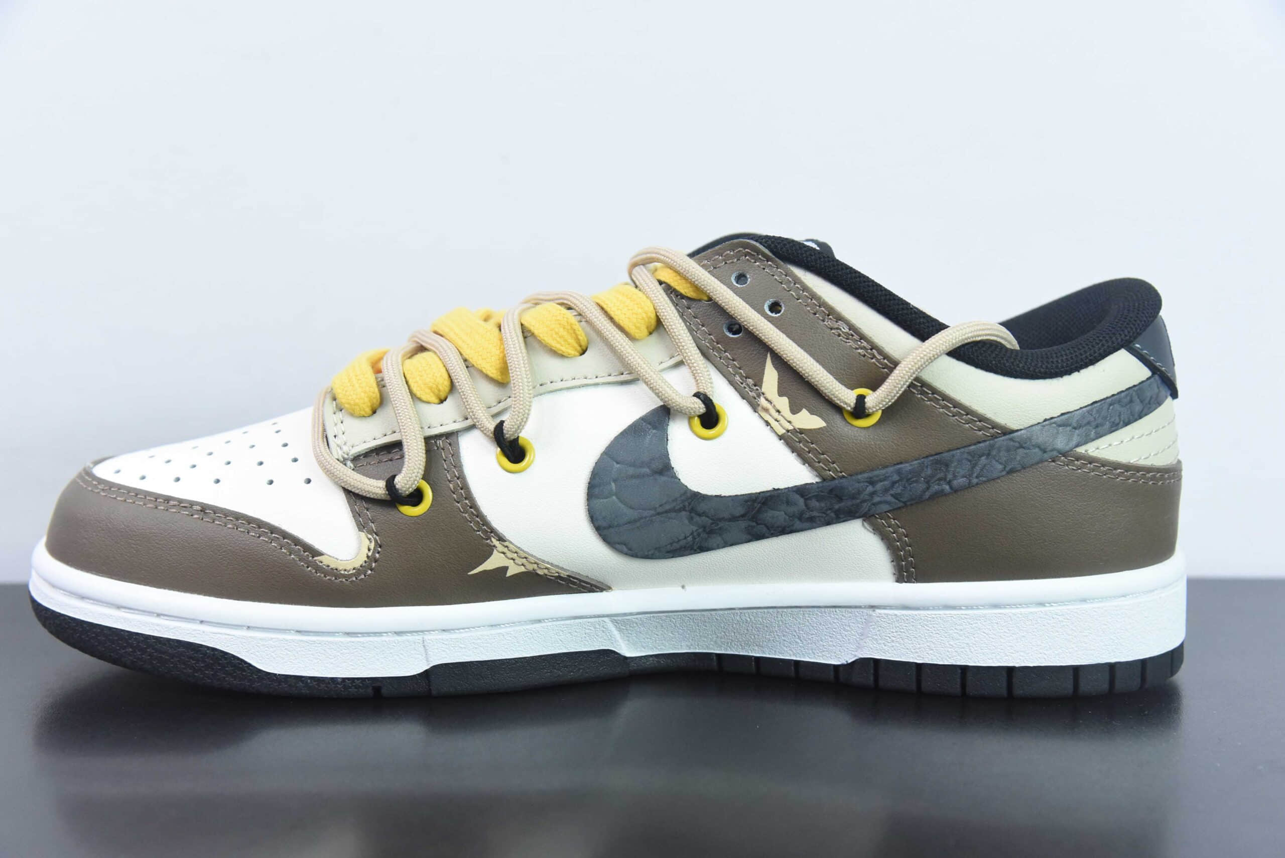 耐克Nike Dunk Low 黑曼巴蛇纹黑棕SB低帮休闲滑板鞋纯原版本 货号：DV0831-002