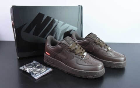 耐克Nike Supreme x Nike Air Force 1 Low AF1棕色空军一号低帮休闲板鞋纯原版本 货号：CU9225-200