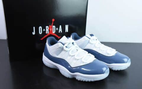 乔丹Air Jordan 11 Retro LowDiffused BlueAJ11漆皮漫射蓝白低帮运动文化篮球鞋纯原版本 货号：FV5104-104