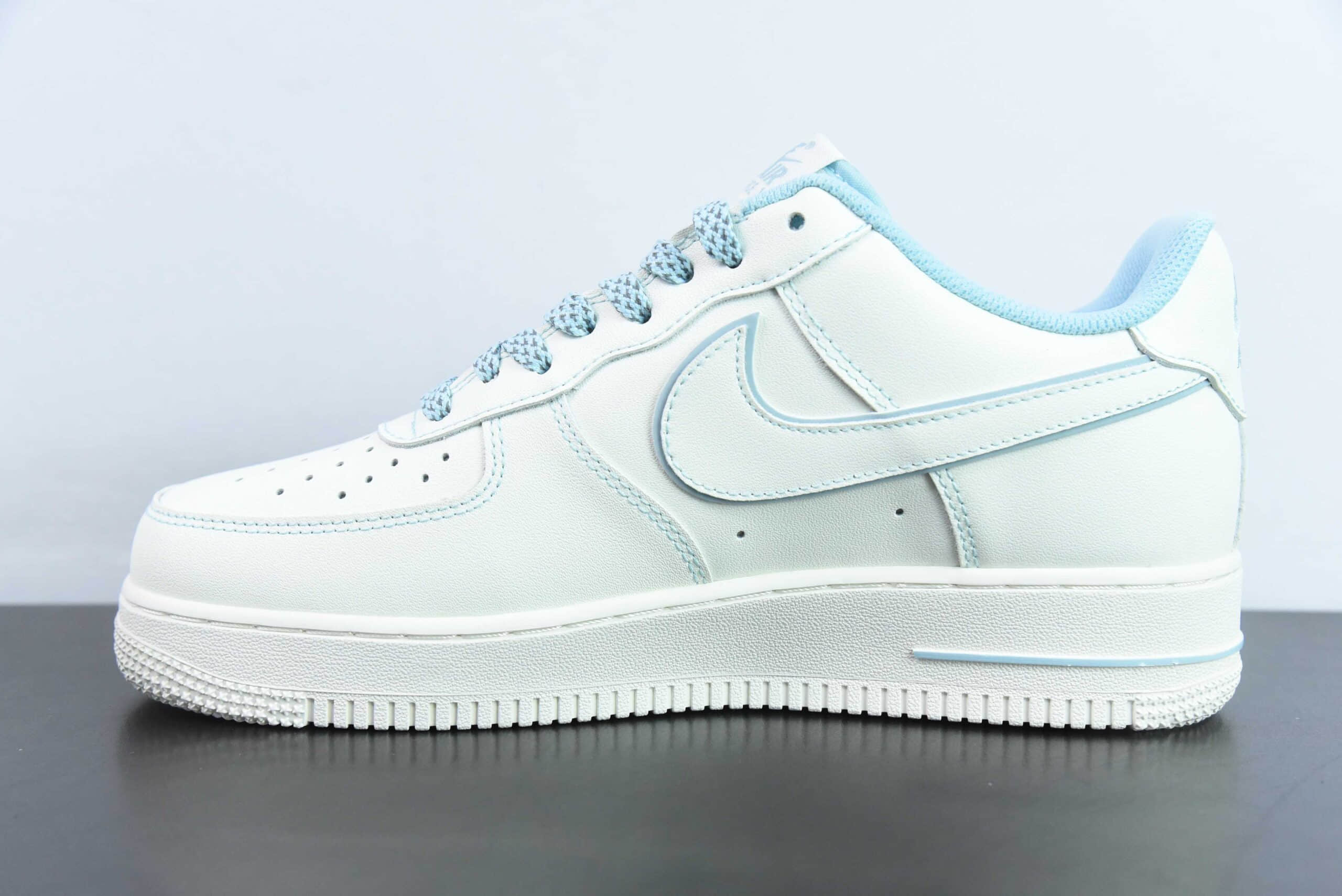 耐克Nike Air Force 1 Low '07缝线满天星冰蓝空军一号低帮休闲板鞋纯原版本 货号：TB5636-122