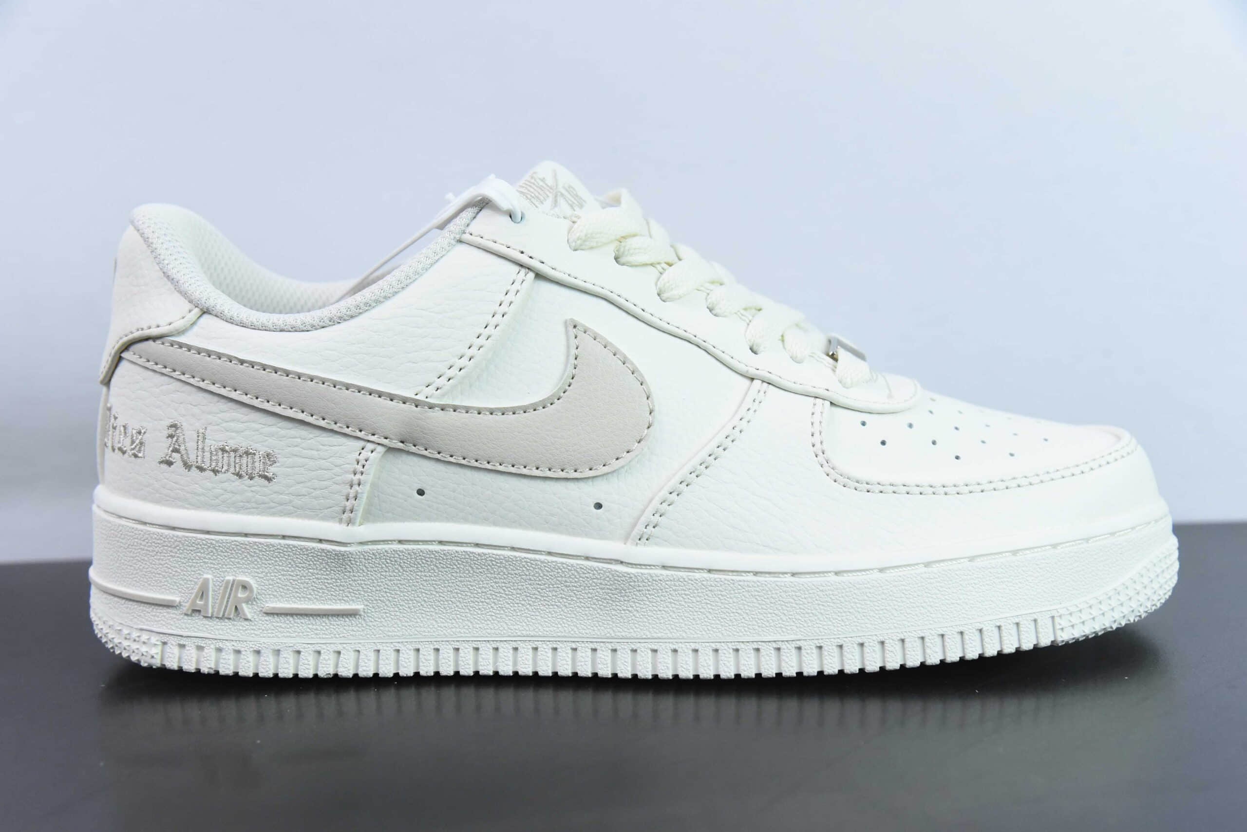 耐克Nike Air Force 1 AF1 白色字母刺绣空军一号低帮休闲板鞋纯原版本 货号：AA5360-009