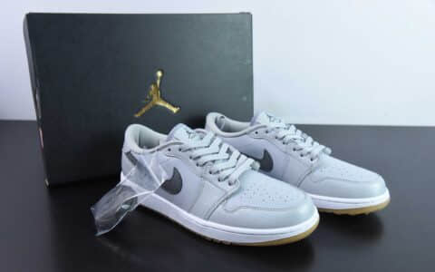 乔丹Air Jordan 1 Low GolfGolf Wolf Grey GumAJ1皮革狼灰生胶底高尔夫版系列低帮经典复古文化休闲运动鞋纯原版本 货号：DD9315-006