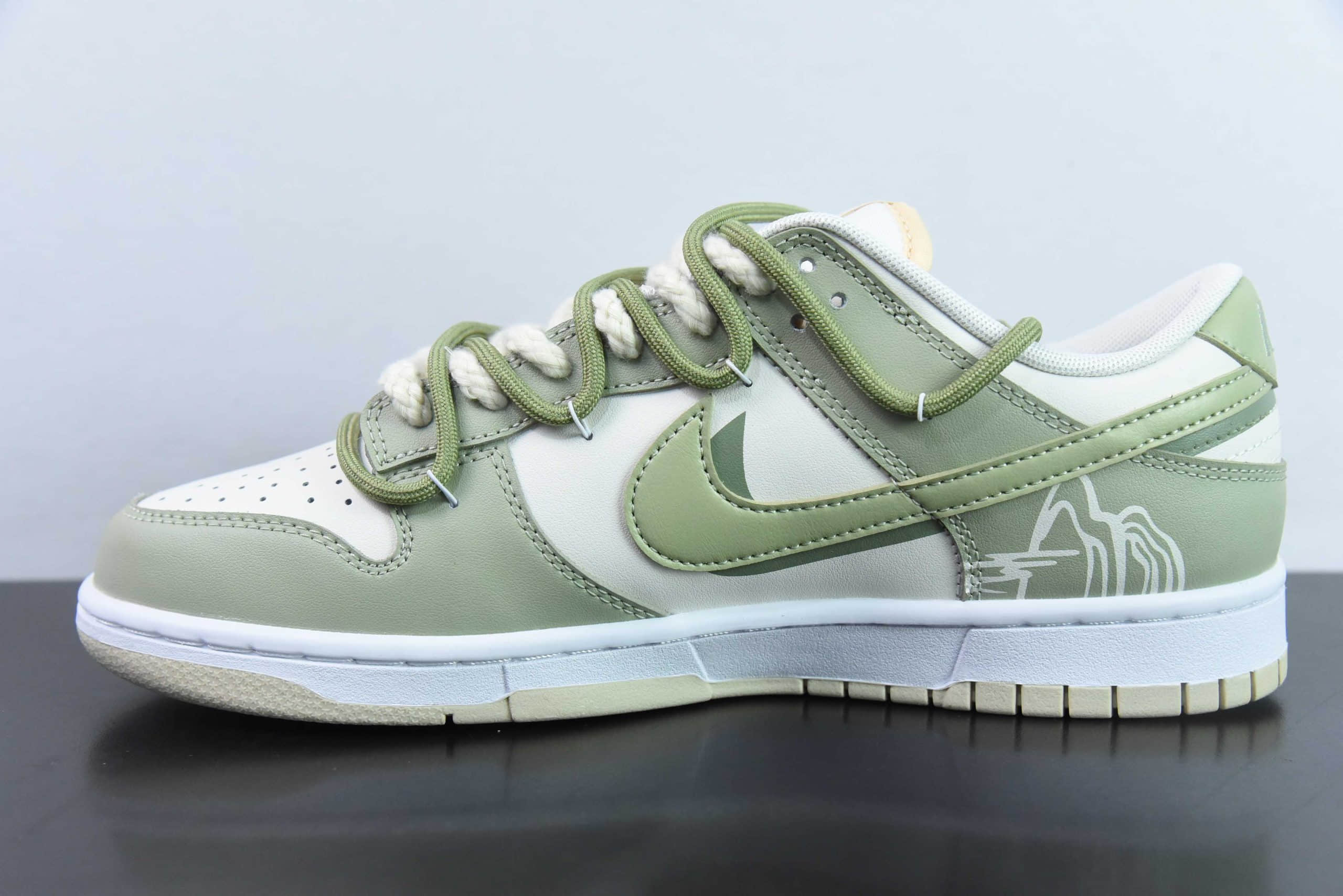 耐克Nike SB Dunk Low 国风宫廷龙井茶SB低帮休闲滑板鞋纯原版本 货号：DV0831-003