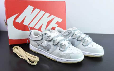 耐克Nike Dunk Low 龙年限定玲珑银灰SB低帮休闲滑板鞋纯原版本 货号：DV0833-100