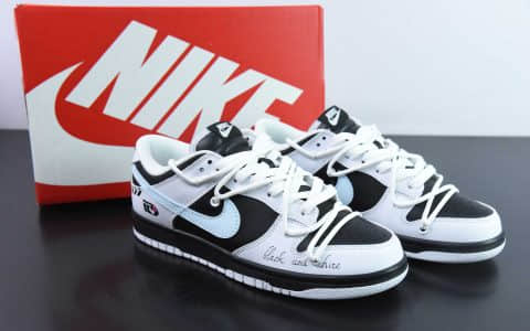 耐克Nike Dunk Low Reverse Panda 极速赛车黑白熊猫涂鸦撞色SB绑带低帮休闲板鞋纯原版本 货号：FD9064-011