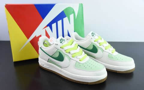 耐克Nike Air Force 1'07 Low 灰绿绿野仙踪双勾空军一号低帮休闲板鞋纯原版本 货号：CC2569-055