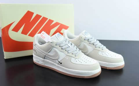 耐克Nike Air Force 1'07 Low 联名定制款卡其灰三勾空军一号低帮休闲板鞋纯原版本 货号：AC-639811