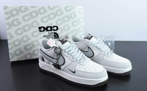 耐克Nike Air Force 1'07 Low北面CDG联名米灰猪八空军一号低帮休闲板鞋纯原版本 货号：HD1968-015