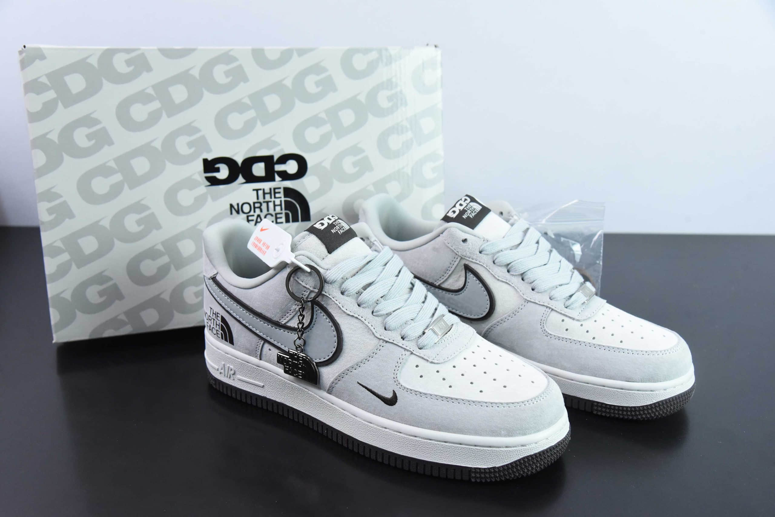 耐克Nike Air Force 1'07 Low北面CDG联名米灰猪八空军一号低帮休闲板鞋纯原版本 货号：HD1968-015