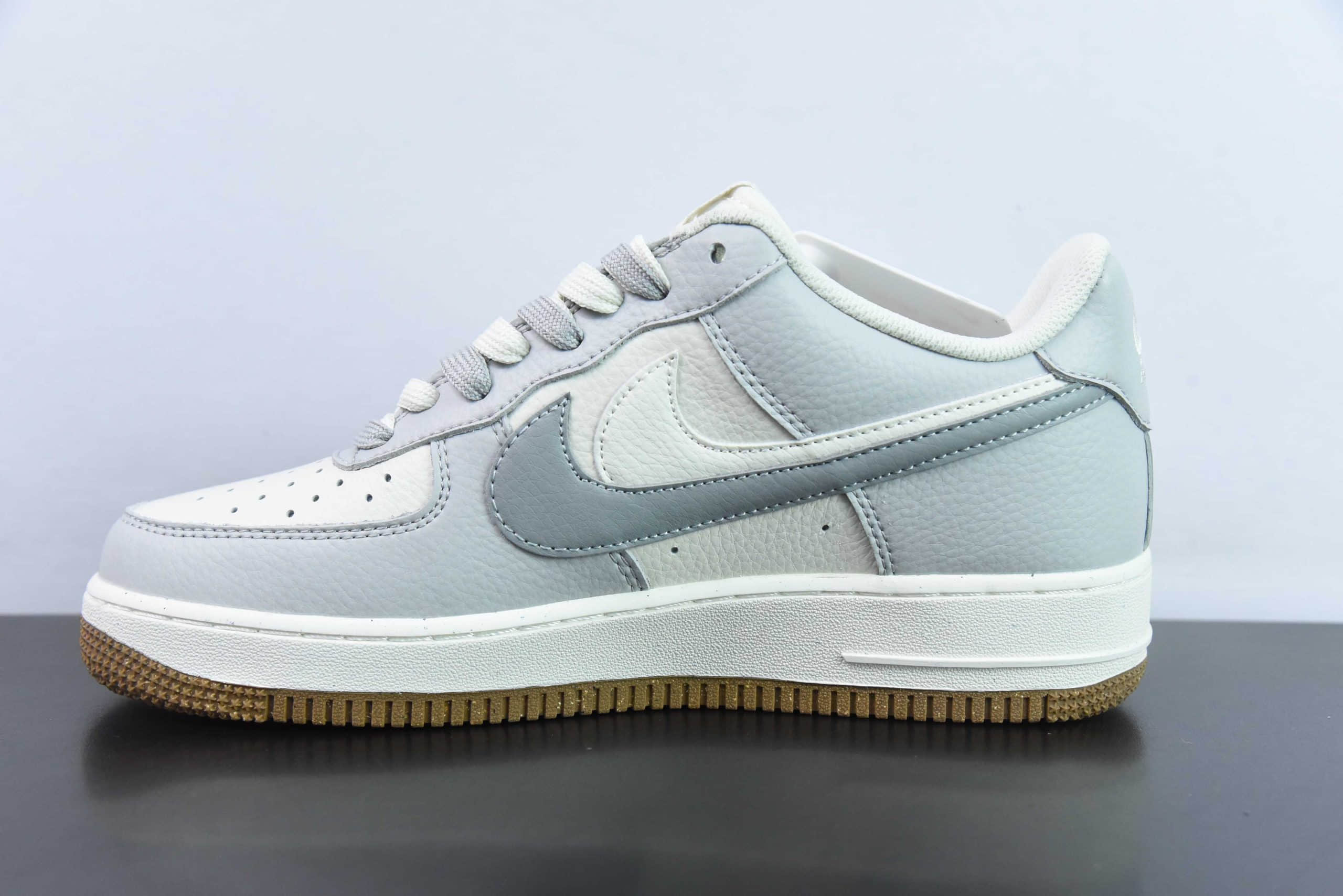 耐克Nike Air Force 1 Low '07 米灰大灰狼双勾空军一号低帮休闲板鞋纯原版本 货号：CC2569-088  