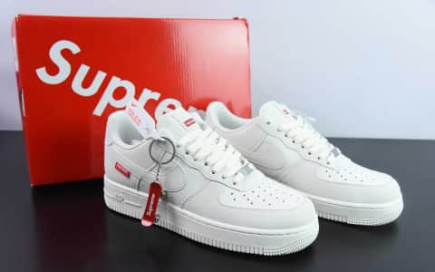 耐克NIke Air Force 1 '07 Low Supreme联名米白空军一号低帮休闲板鞋纯原版本 货号：HD1968-007