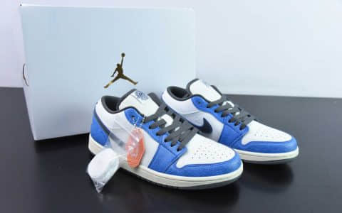 乔丹Air Jordan 1 Low Flight Vintage AJ1做旧白蓝低帮复古文化篮球鞋纯原版本 货号：FV8439-104