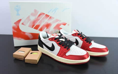 乔丹Air Jordan 1 Low 黑红丝绸脚趾AJ1低帮休闲板鞋纯原版本 货号：FN0432-100