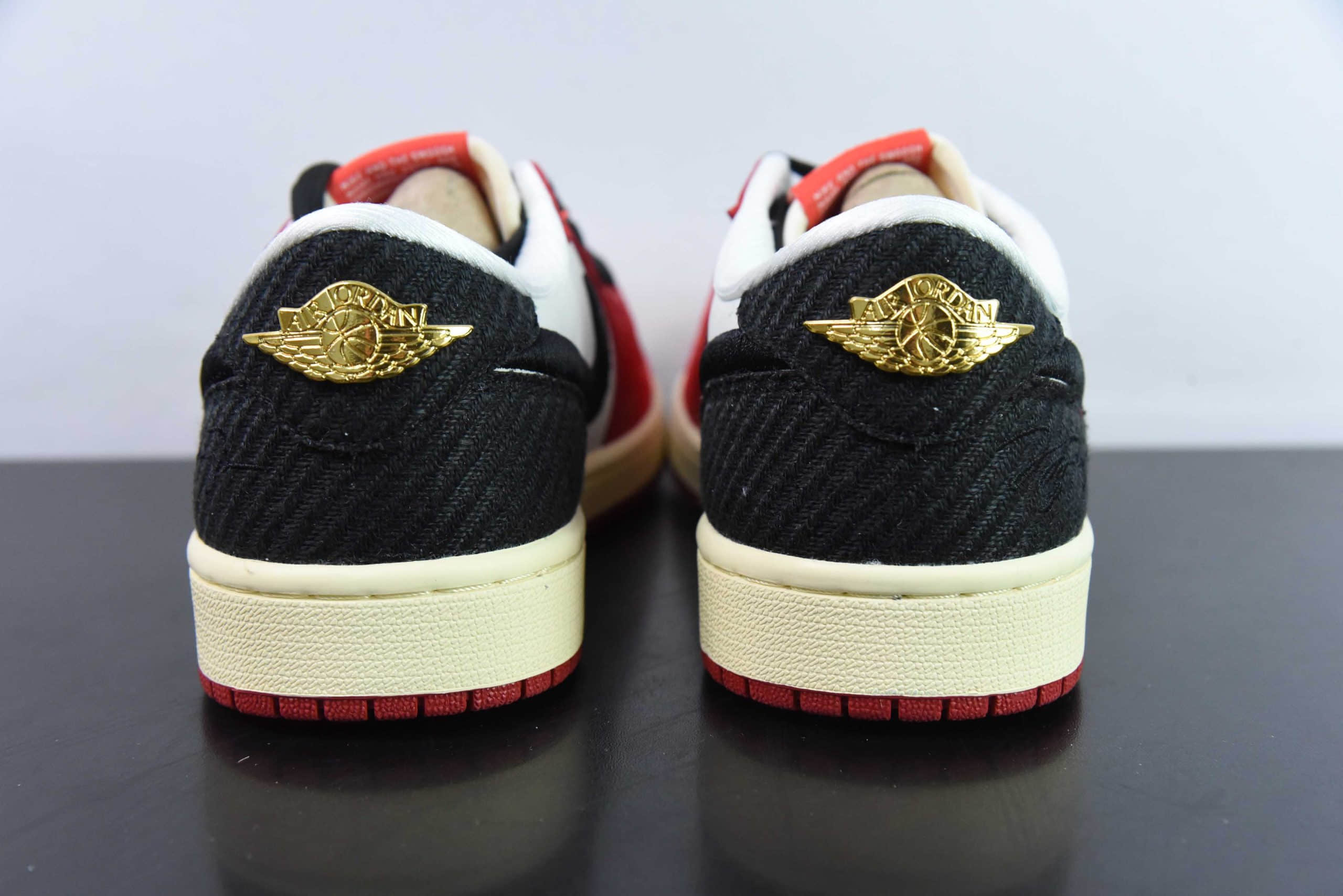 乔丹Air Jordan 1 Low 黑红丝绸脚趾AJ1低帮休闲板鞋纯原版本 货号：FN0432-100 