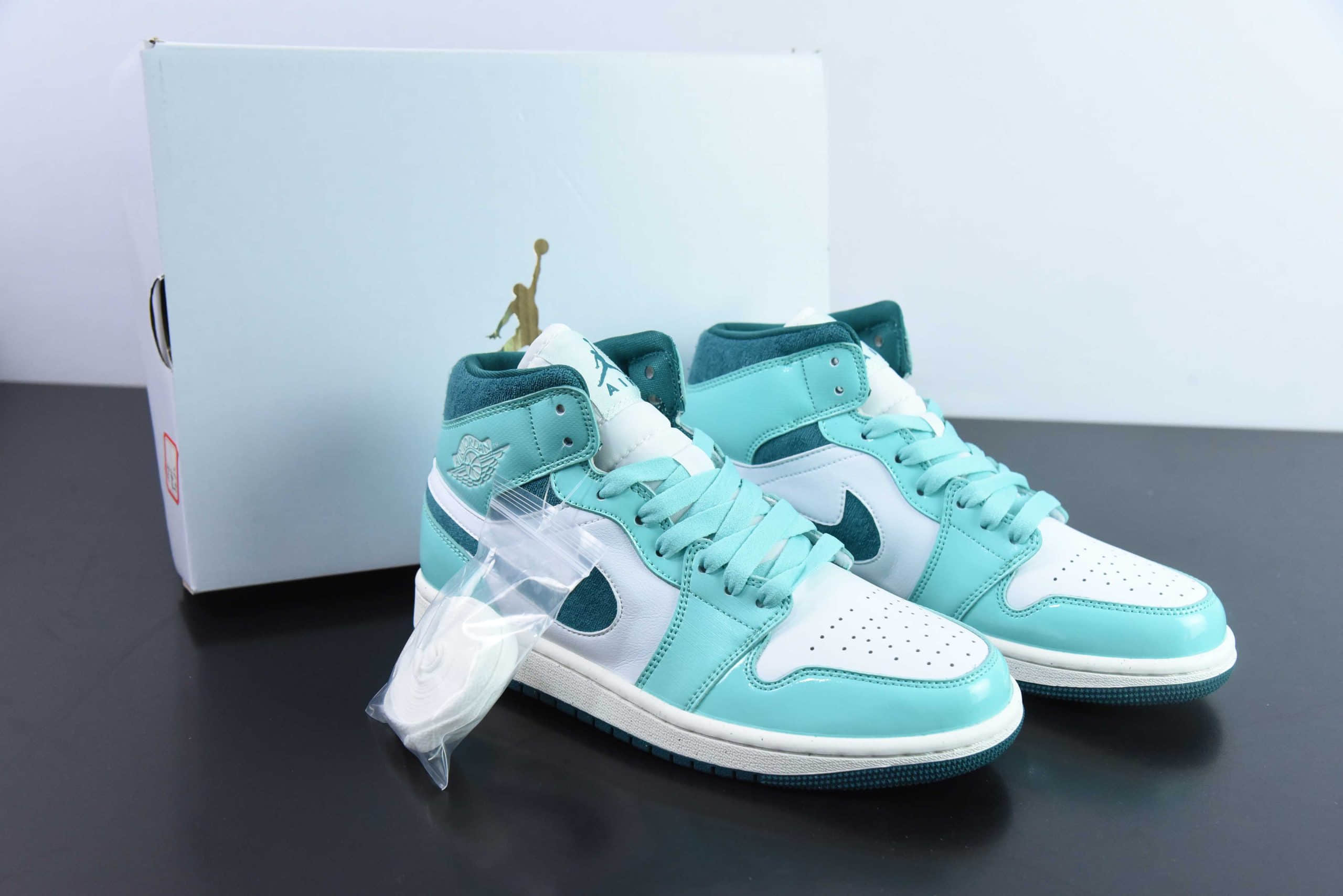 乔丹Air Jordan 1 Mid Bleached Turquoise AJ1冰薄荷绿中邦文化休闲板鞋纯原版本 货号：DZ3745-300