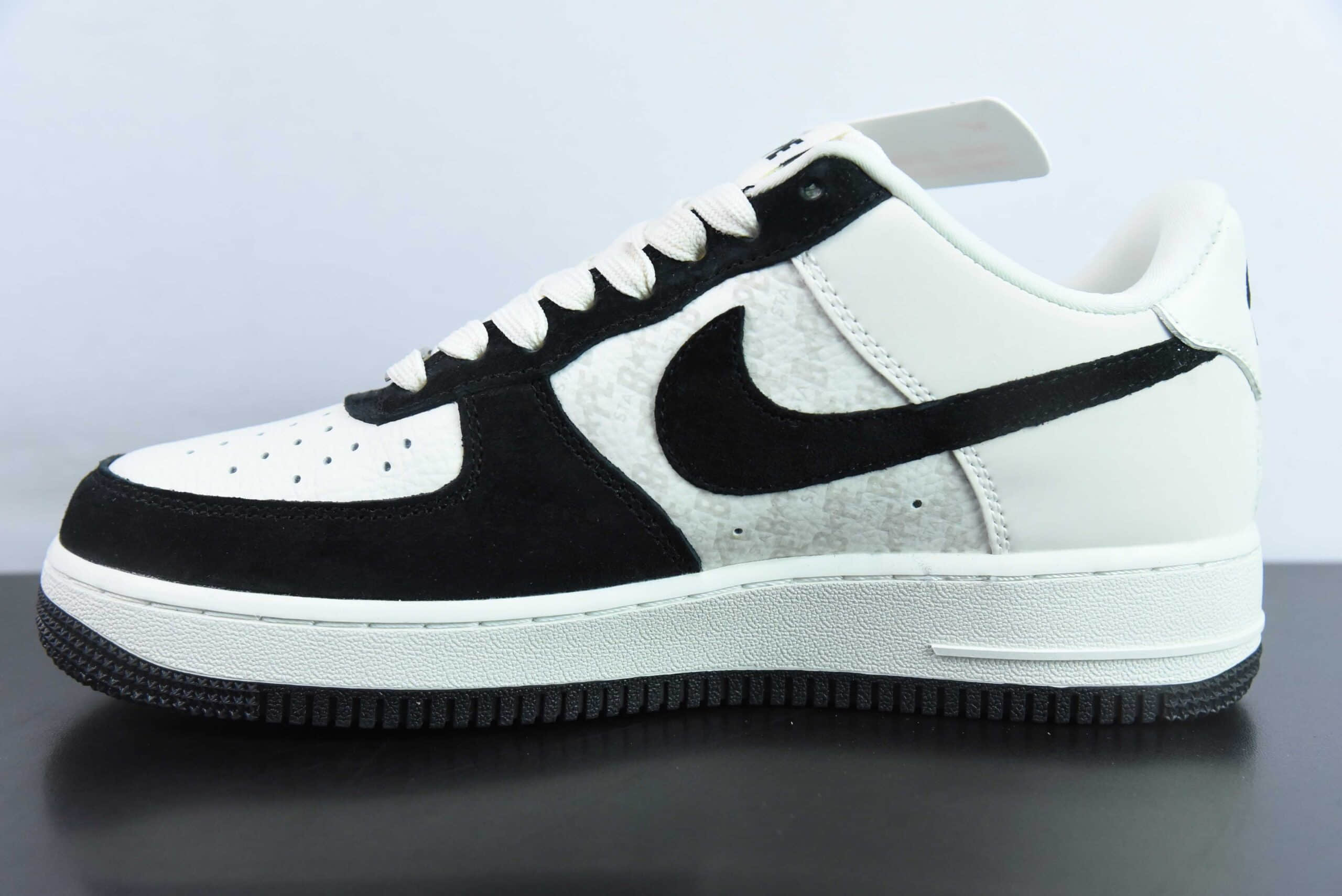 耐克Nike Air Force 1 AF1黑白猿人头印花空军一号低帮休闲板鞋纯原版本 货号：BA8806-845 