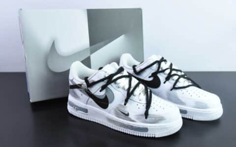 耐克Nike Air Force 1'07 Low 二次元主题喷绘断勾空军一号绑带低帮休闲板鞋纯原版本 货号：ZH0316-011