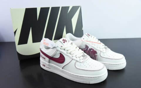 耐克Nike Vlone x Nk Air Force 1'07 Low 联名酒红空军一号低帮休闲板鞋纯原版本 货号：AA5360-010