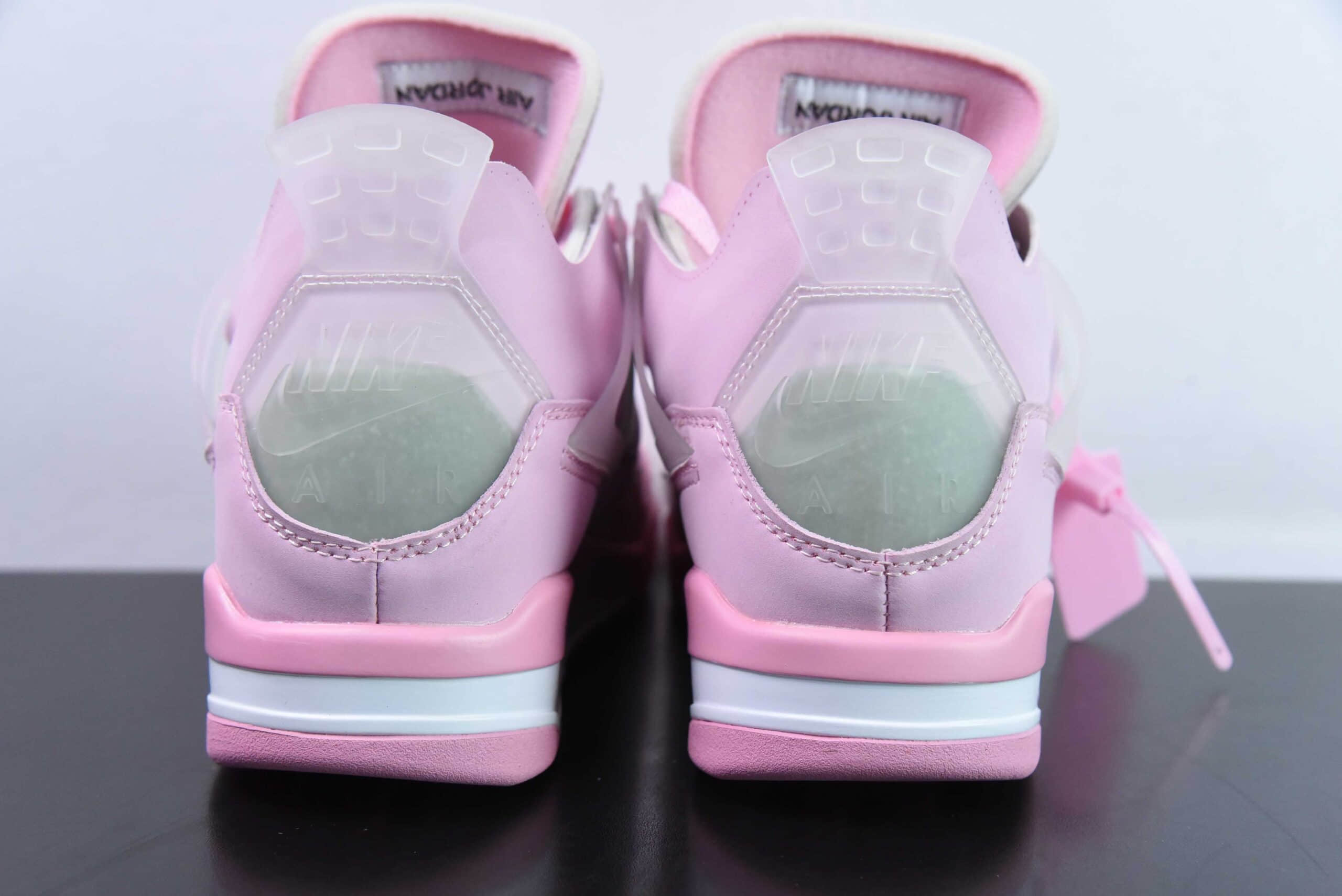乔丹Off-White x Air Jordan AJ4 Retro OW粉色联名AJ4代中帮复古休闲运动文化篮球鞋纯原版本 货号：CV9388-105 