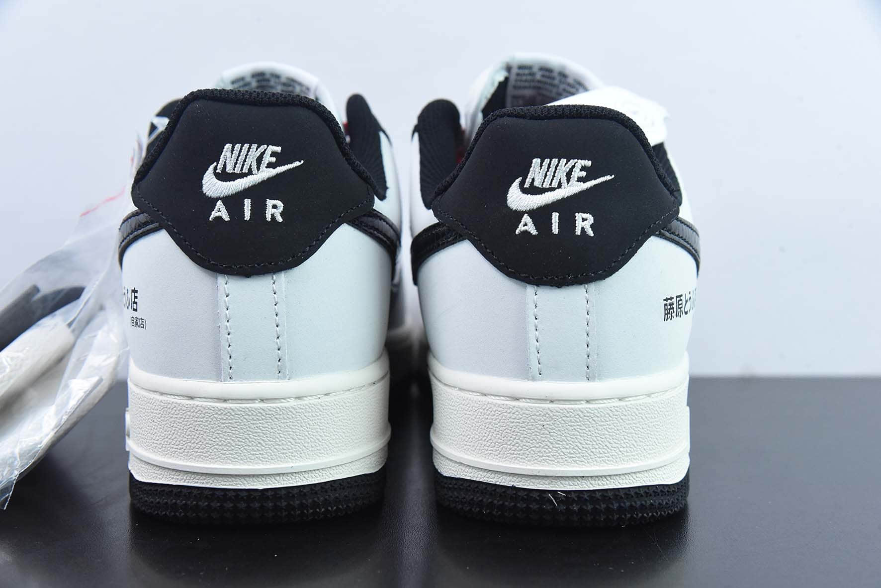 耐克Nike Air Force 1 Low 07白黑红藤原拓海绑绳空军一号低帮休闲板鞋纯原版本 货号：AE1686-668