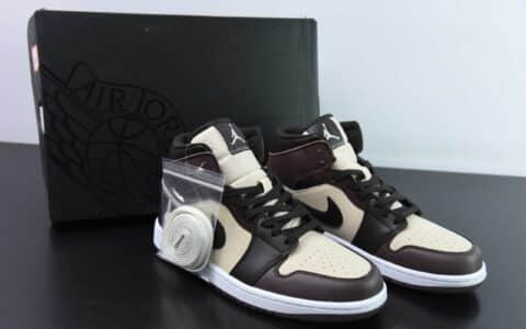 乔丹Air Jordan 1 Mid AJ1米黑棕中邦文化休闲板鞋纯原版本 货号：FZ4359-200