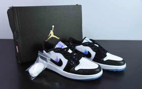 乔丹Air Jordan 1 Low Golf AJ1全新高尔夫版镭射漆皮黑双钩低帮文化篮球鞋纯原版本 货号：FZ4159-100