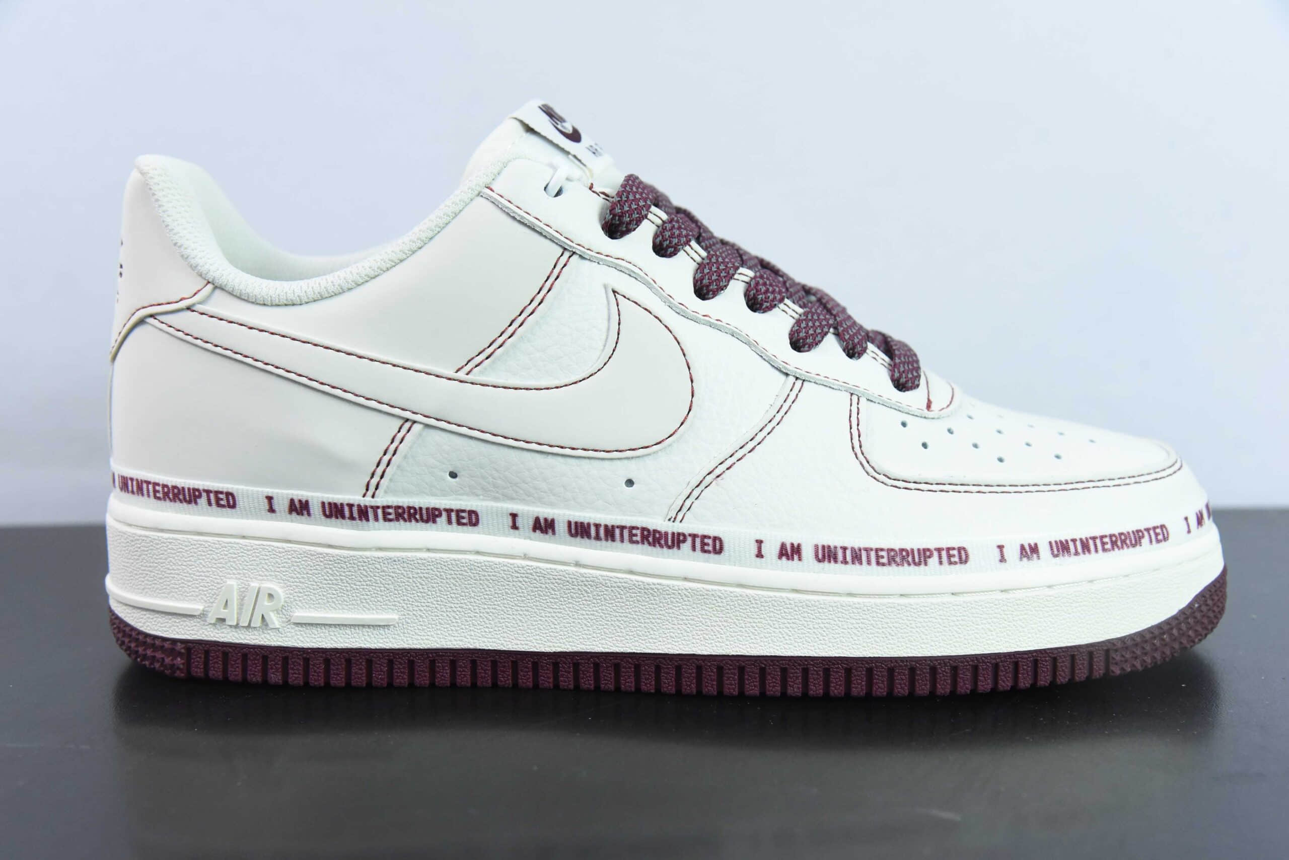 耐克Nike Uninterrupted x Nk Air Forece 1'07 Low MORE THAN 酒红签名涂鸦空军一号满天星低帮休闲板鞋纯原版本货号：HL6959-887