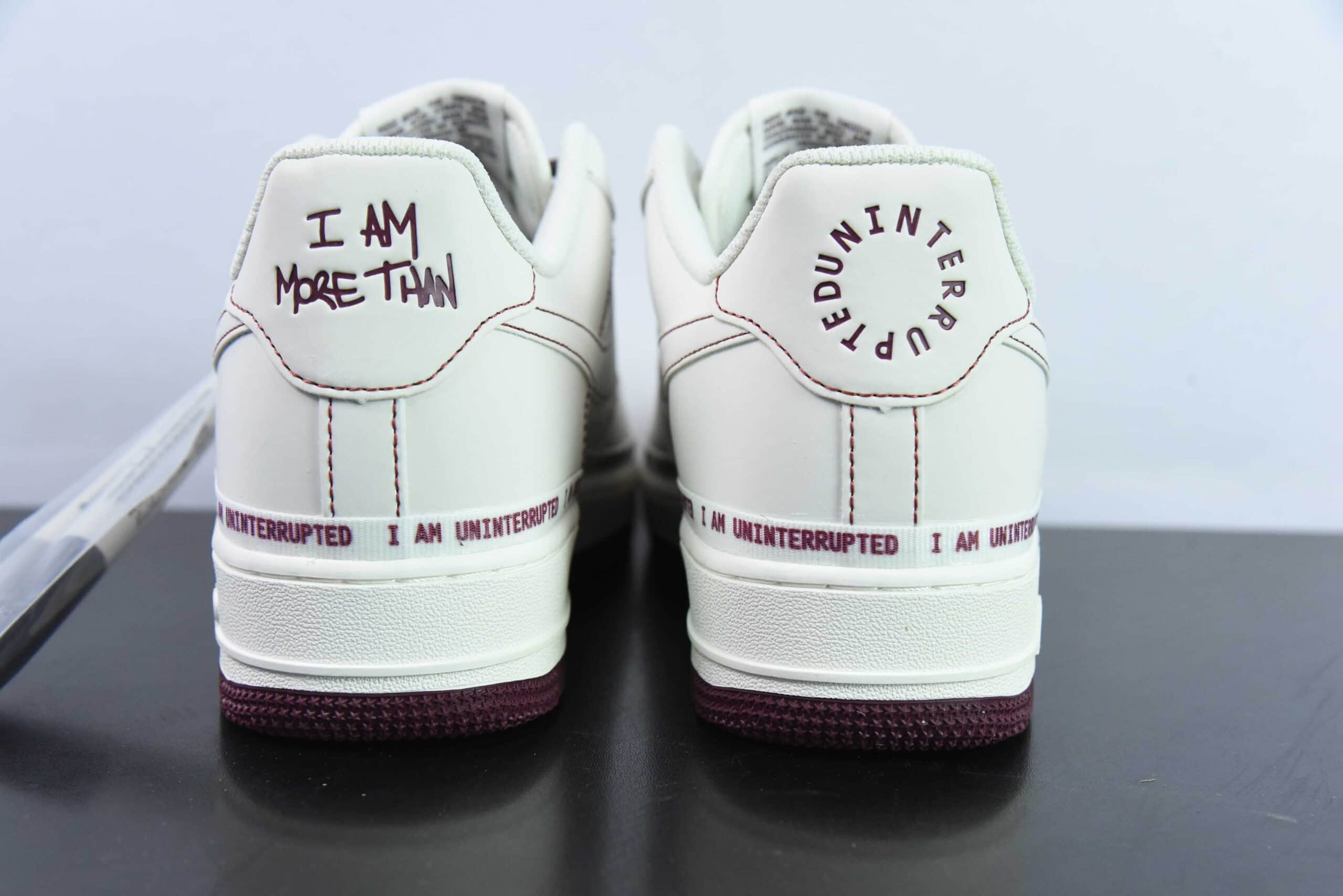 耐克Nike Uninterrupted x Nk Air Forece 1'07 Low MORE THAN 酒红签名涂鸦空军一号满天星低帮休闲板鞋纯原版本货号：HL6959-887