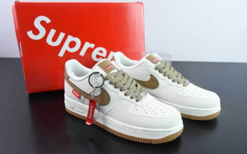 耐克NIke Air Force 1 '07 Low “Supreme联名咖啡棕” 空军一号低帮休闲板鞋纯原版本 货号：HD1968-019