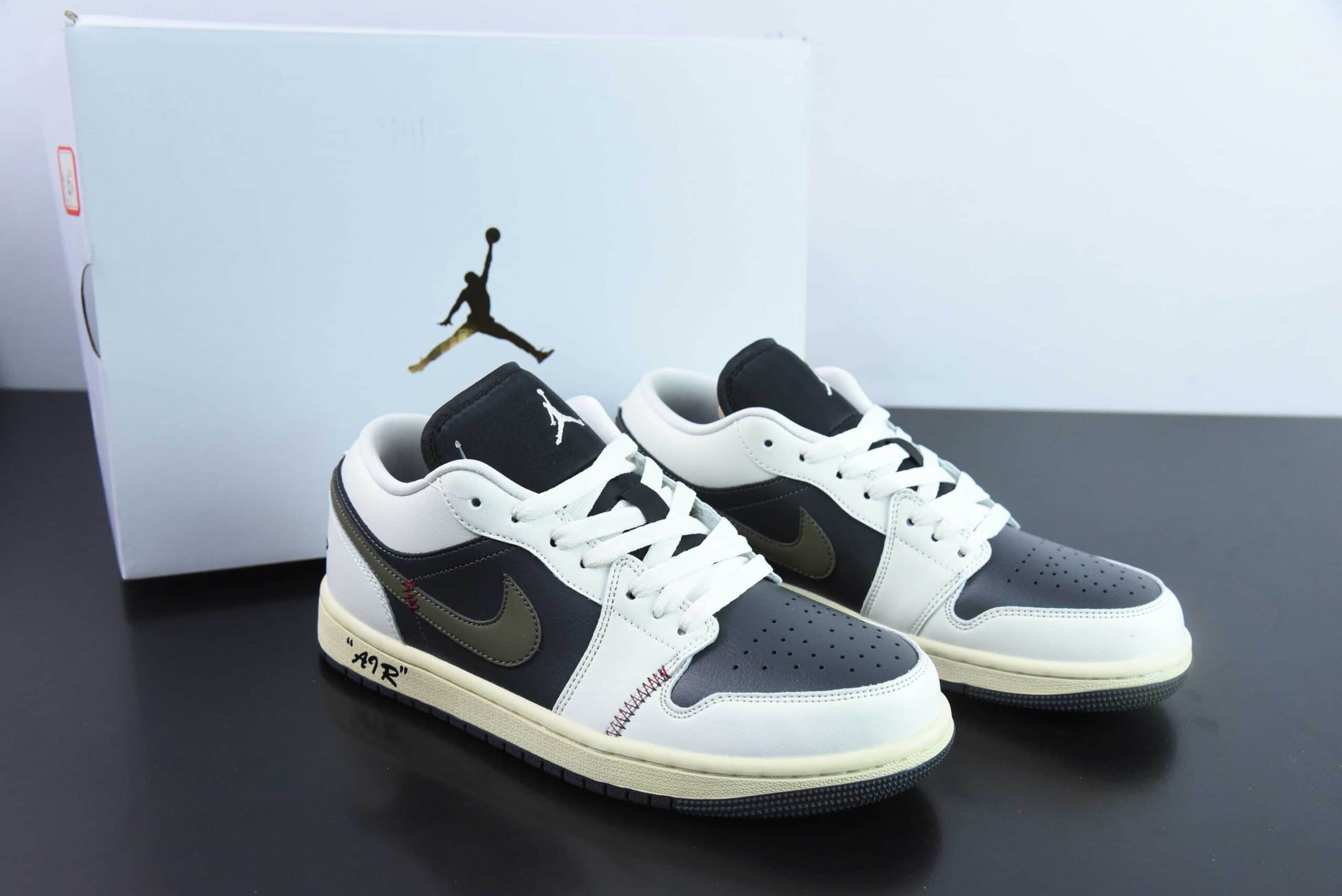乔丹Air Jordan 1 Low 橄榄反转脚趾AJ1低帮休闲板鞋纯原版本 货号：DC0774-001