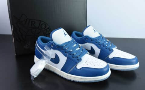 乔丹Air Jordan 1 AJ1 Low白蓝低帮篮球鞋纯原版本 货号：FN5214-141
