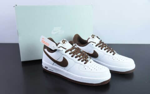 耐克Nike Air Force 1'07 Low 联名定制款白棕空军一号低帮休闲板鞋纯原版本 货号：306509-121