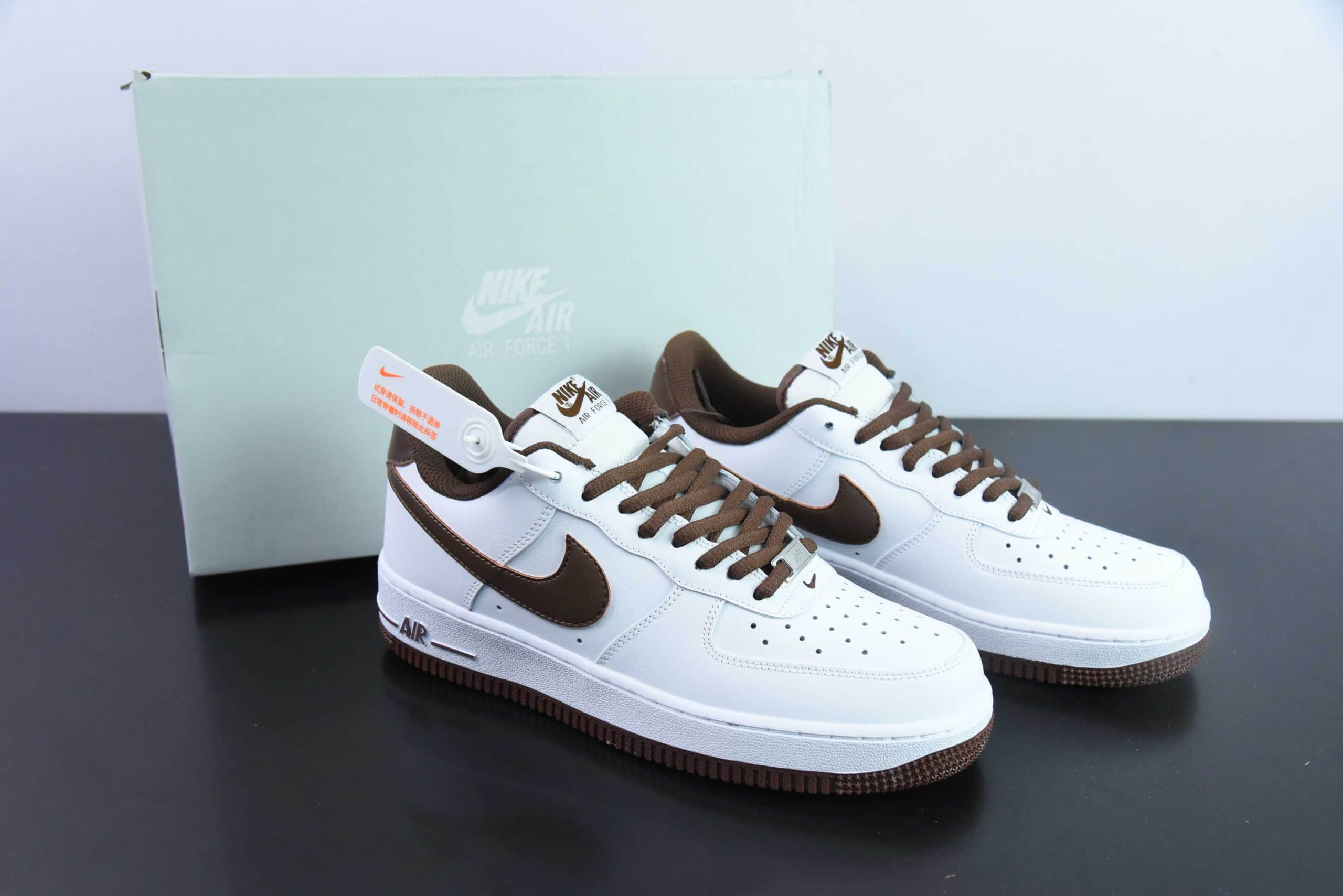 耐克Nike Air Force 1'07 Low 联名定制款白棕空军一号低帮休闲板鞋纯原版本 货号：306509-121