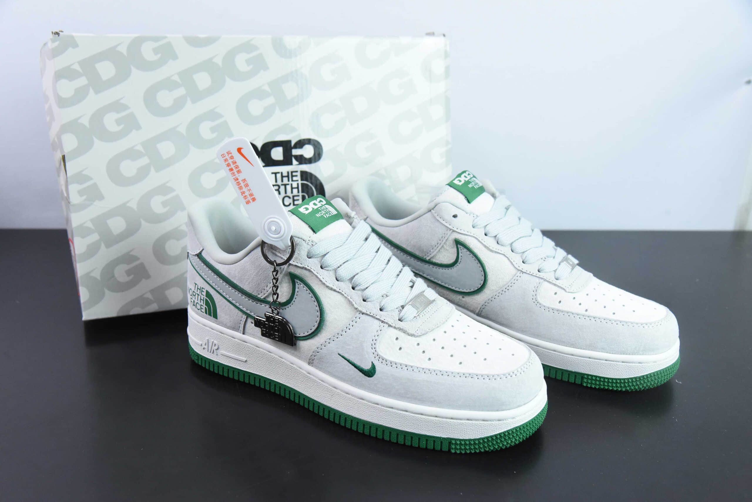 耐克Nike Air Force 1'07 Low 北面CDG联名米绿猪八空军一号低帮休闲板鞋纯原版本 货号：HD1968-021