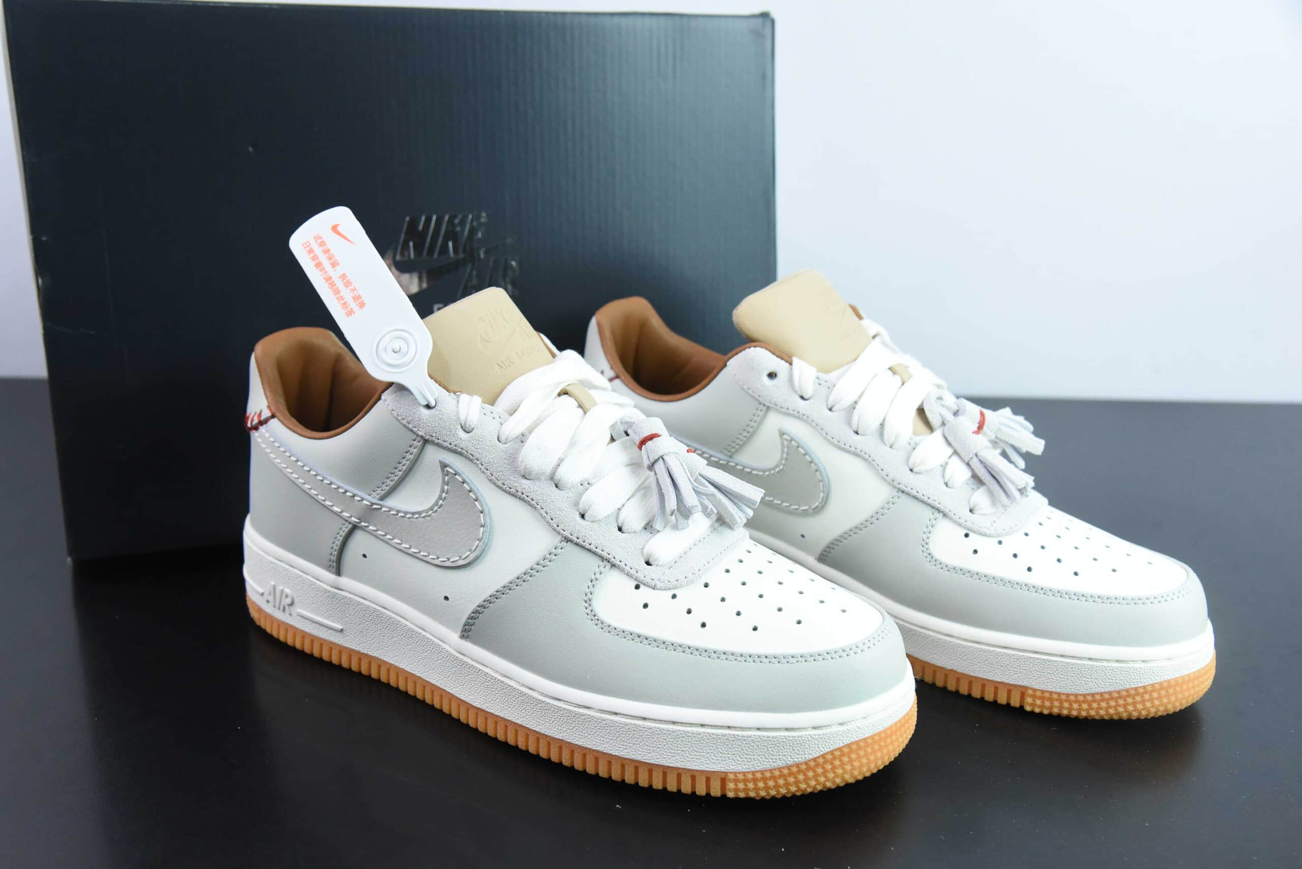 耐克Nike Air Force 1'07 Low 白灰棕空军一号低帮休闲板鞋纯原版本 货号：HF5697-001