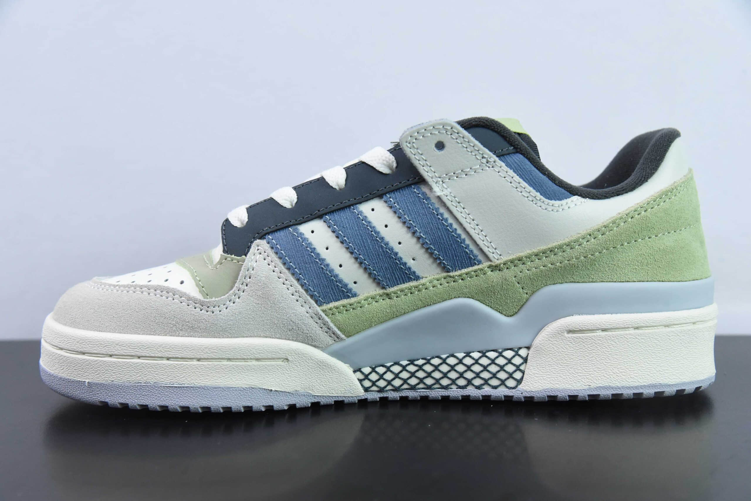 阿迪达斯Adidas Originals Forum Low白绿灰蓝经典复古潮流休闲板鞋纯原版本 货号：ID6263 
