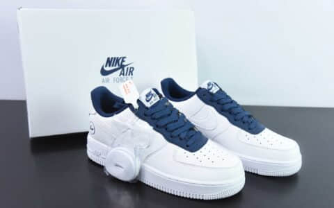 耐克Nike Fragment design x Nike Air Force 1 Low 闪电藤原浩联名白深蓝经典空军一号低帮休闲板鞋纯原版本 货号：TT0801-606