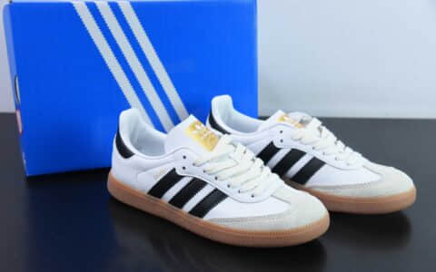 阿迪达斯Adidas Originals Samba OG 黑白生胶桑巴舞系列绅士德训足球风百搭低帮休闲运动板鞋纯原版本 货号：IF0642