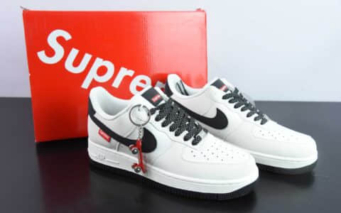 耐克NIke Air Force 1 '07 Low “Supreme联名米黑” 空军一号低帮休闲板鞋纯原版本 货号：HD1968-009