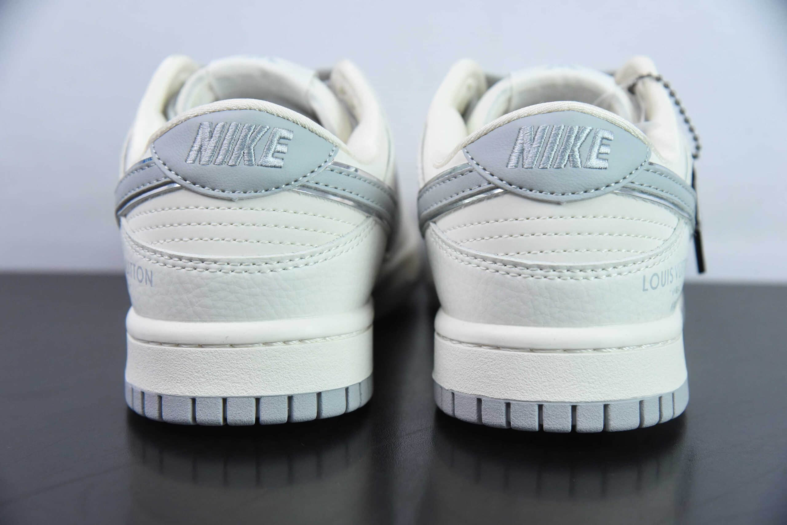 耐克Nike SB Dunk Low 白灰银LV联名SB低帮休闲滑板鞋纯原版本 货号：DQ1098-355