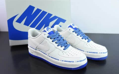 耐克Nike Air Force 1´07 Low 米白蓝签名涂鸦满天星空军一号低帮百搭休闲运动板鞋纯原版本 货号：QA1127-811
